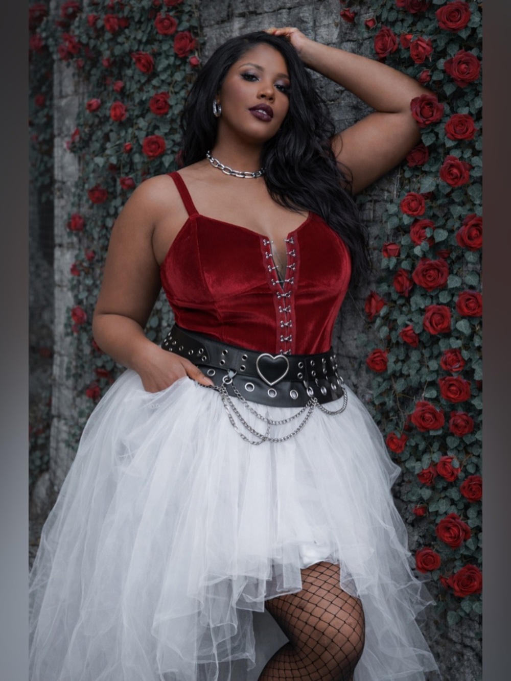 Torrid Nightfall Gothic Red Velvet Hook & Eye Cami Tanktop, Large, NWT! - Picture 8 of 16
